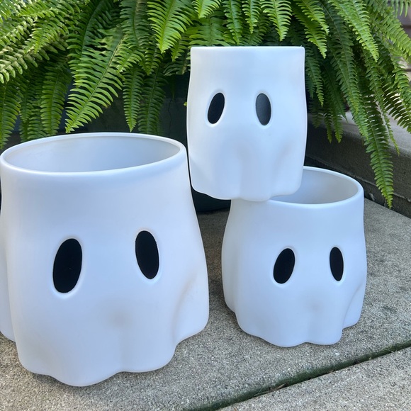White Ghost Planter Set - Picture 1 of 2